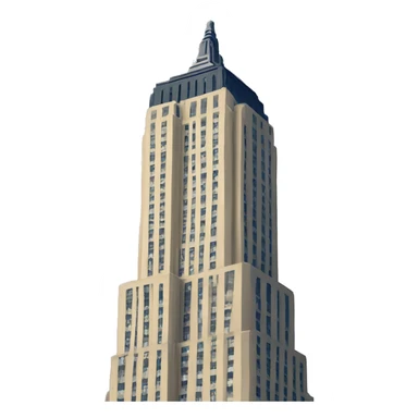 Empire State Building with a frowning face  sticker