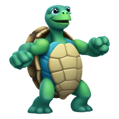 Turtle with blue abs sticker