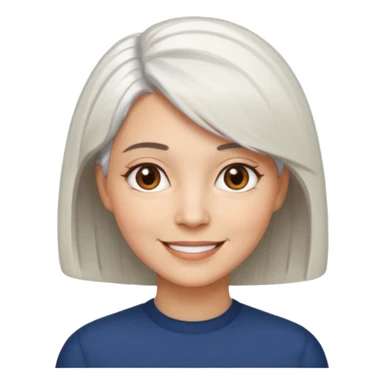 white haired woman with bob hair light skin brown eyes sticker