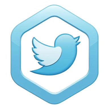 Twitter verification checkmark badge, light blue irregular octagon with white checkmark sticker