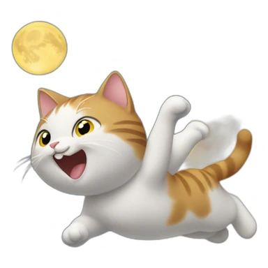 Cat flying to the moon sticker