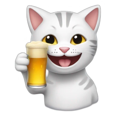 Gato tomando cerveza sticker