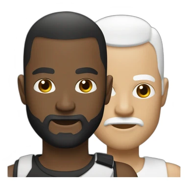 Two Men one Black one White one with beard the other one bald looking cool and tough sticker