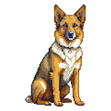 Black and white shepherd dog sitting sticker