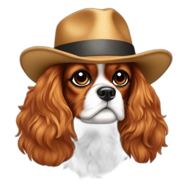 Dog Cavalier King Charles Spaniel in a hat sticker