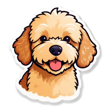 Mini golden doodle sticker