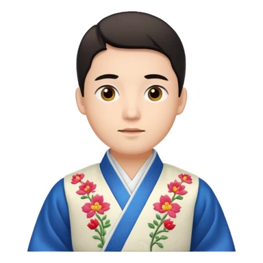 man in white hanbok sticker