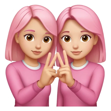 Two girls making a pinky promise  sticker