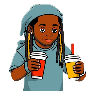 lil wayne holding two cups sticker
