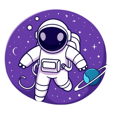 enigmatic space traveler with nebula patterns and constellation details sticker