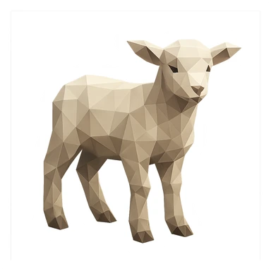 low-poly polygonal lamb sticker