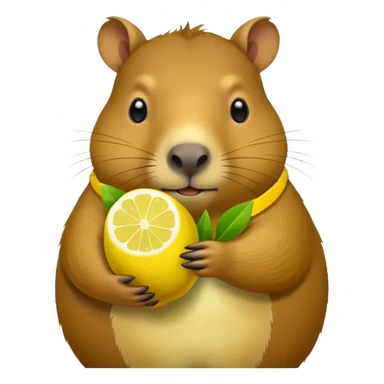 Capybara  holding  lemon sticker