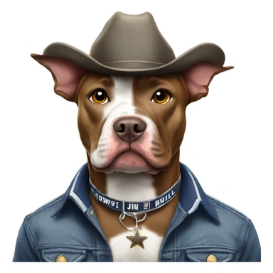 Pit bull with cowboys swag sticker