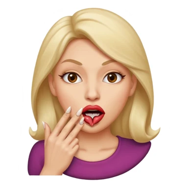 Big lips long nails bestie circle head biting her 1 nail sticker