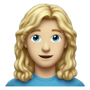 blue-eyed teen-ager man with long blond hair sticker