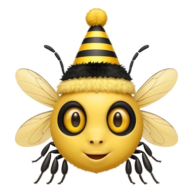 bee with party hat sticker