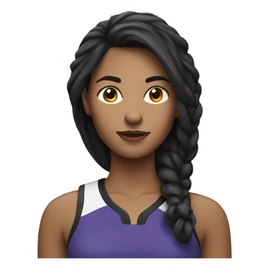 woman with dark long hair do sports  sticker