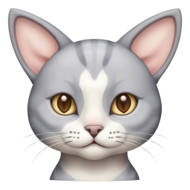Grey and white cat small head big ears sticker