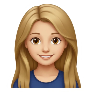 create a girl with dark blond long hair, hazel eyes and beautiful smile sticker