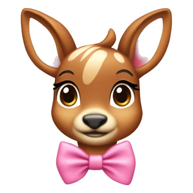 Bambi with a pink bow  sticker