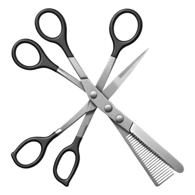 barber shop, scissors, comb. sticker