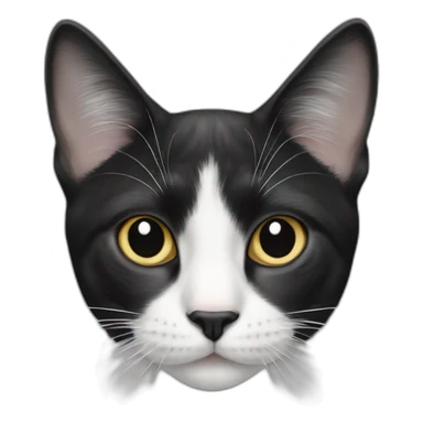 Black and white cat with black dot above nose sticker