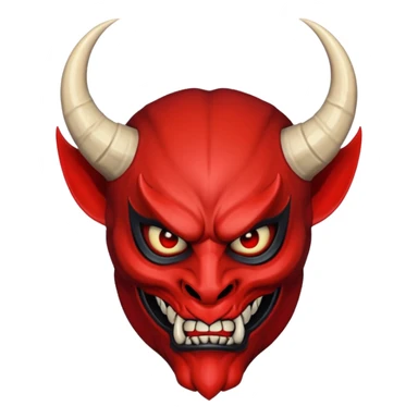 red demon mask face sticker