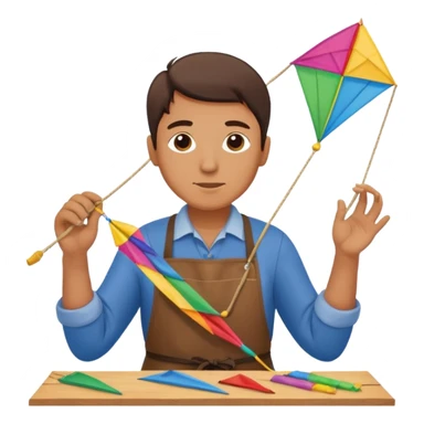 Kite Maker, making a kite pose. sticker