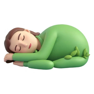 a green bean with closed eyes, sleeping peacefully, relaxed expression sticker