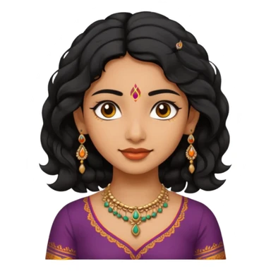 Indian fat girl south Indian wavy short black hair tan darker skin sticker