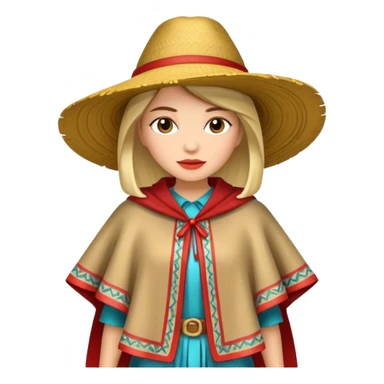 woman with fashion pancho sticker