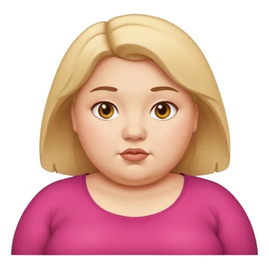 mujer joven gorda que se le vea el cuerpo y no sonria sticker