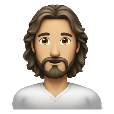 Men have long hair and beard  sticker