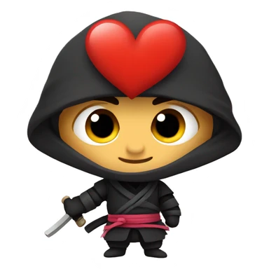 Ninja with a heart sticker