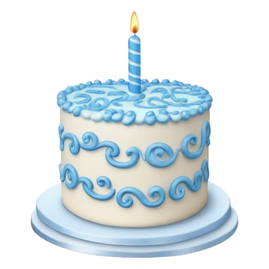 White and blue birthday cake sticker