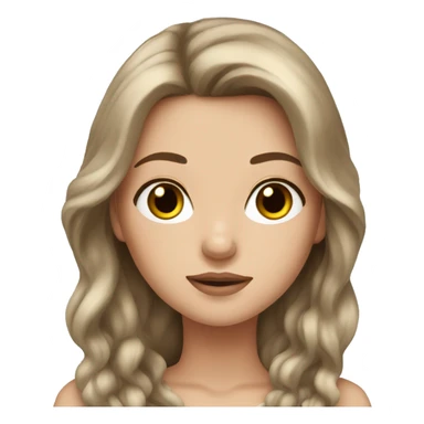 white girl with long brown hair and long lashes sticker