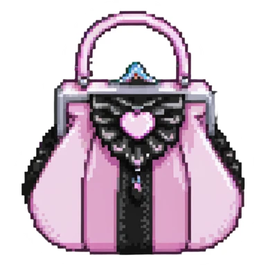 pink and black gothic purse sticker