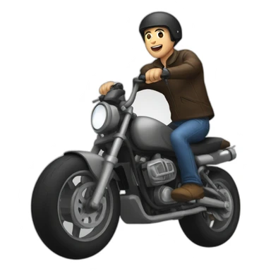 Motorcycle wheelie sticker