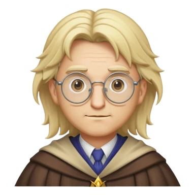 blonde male hair round glasses framing scholarly wizard face with sharp features
 sticker