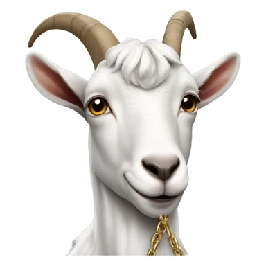 Goat wearing a chain sticker