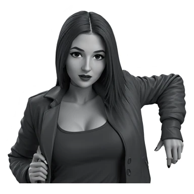 monochrome girl in jacket sticker