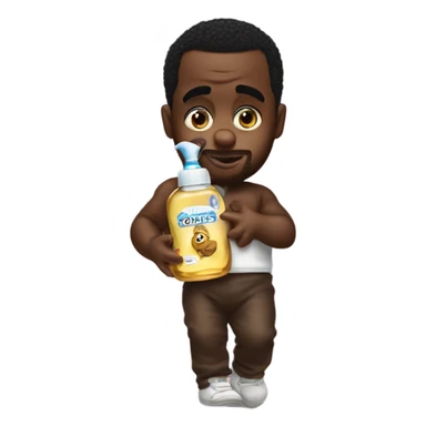 P Diddy holding baby oil sticker