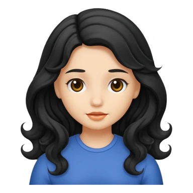 Girl with black wavy not so long hair sticker