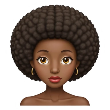 Dark dark skin Afro skinny eyes big lips big ears sticker