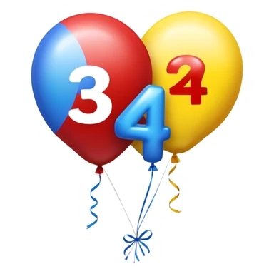 Balloons that say 34 sticker