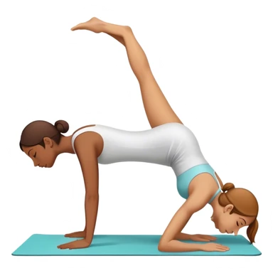 two ladies in downward dog back to back  sticker