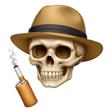 Skull , hat , cigarette  sticker