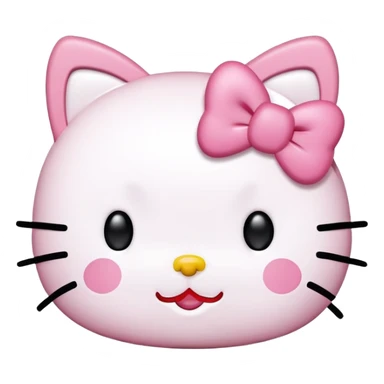 Hello kitty face with a peace sigh at the side of her head doing a wink sticker