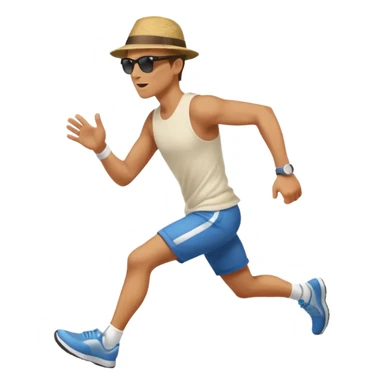 Man trying to catch up to car sticker