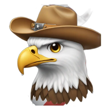 Patriotic Eagle with cowboy hat and gun sticker